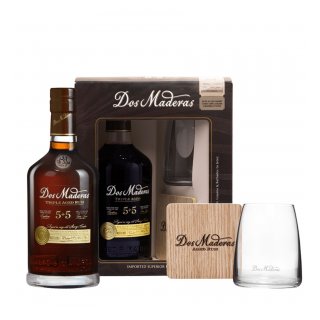 DOS MADERAS RUM 5+5  40% + GLASS + COASTER
