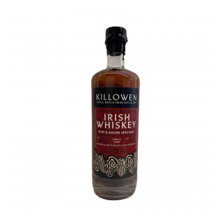 KILLOWEN SINGLE MALT IRISH WHISKEY 9 y.o. RUM&RAISIN Cab. Sav. & Rum Finish  55%